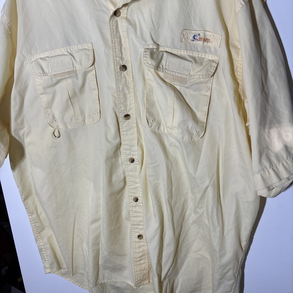 World Wide Sportsman Fishing Shirt 2XL Yellow Vented Mesh Lined Outdoor - Picture 4 of 16